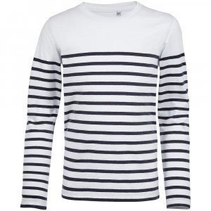 Футболка детская с длинным рукавом Matelot LSL Kids, белая с синим Футболка детская с длинным рукавом Matelot LSL Kids, белая с синим