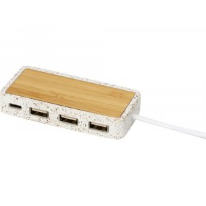 Хаб USB Type-C 2.0 «Terrazzo», натуральный