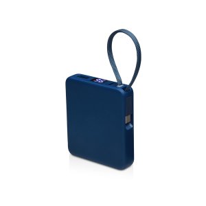 Внешний аккумулятор со встроенным кабелем USB-C Дэнси, 5000 мАч, темно-синий
