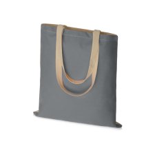 Сумка для шопинга Twin двухцветная из хлопка, 180 г/м2, серый/натуральный Сумка для шопинга Twin двухцветная из хлопка, 180 г/м2, серый/натуральный