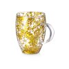Кружка с двойными стенками с блестками, 360 мл, золотистый