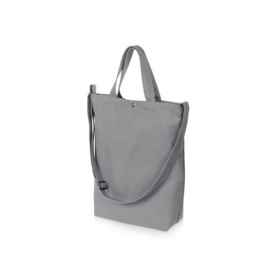 Сумка Helfer из хлопка на кнопке с регулирующейся лямкой, серый