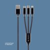 Дата-кабель 3 в 1: micro USB, USB-C, Ligthning, алюминий, 1.2м, черный, Deppa