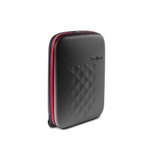 Чемодан складной Rollink Earth 55x40x20 см, 2 колеса, черный/красный