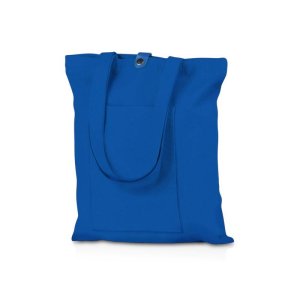 Сумка Clip из хлопка 340 г/м2 с застежкой из экокожи, синий Сумка Clip из хлопка 340 г/м2 с застежкой из экокожи, синий