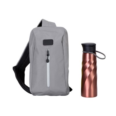 Подарочный набор с бутылкой для воды в сумке - слинге 
Athletic nomad, красный