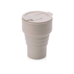 Силиконовый складной стакан GoCup, бежевый