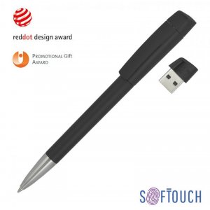 Ручка с флеш-картой USB 16GB «TURNUSsoftgrip M», цвет черный