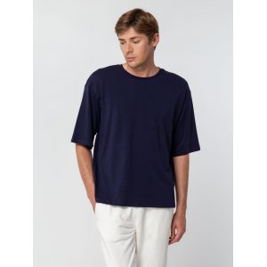 Футболка унисекс оверсайз Street Vibes, темно-синяя Футболка унисекс оверсайз Street Vibes, темно-синяя