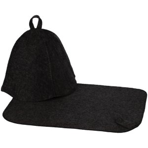 Набор для бани Heat Off с ковриком, черный