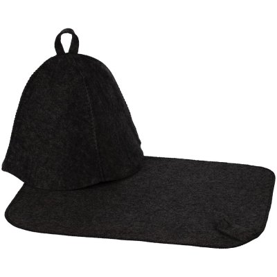 Набор для бани Heat Off с ковриком, черный