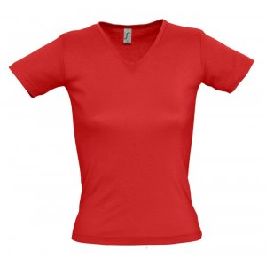 Футболка женская Lady 220 с V-образным вырезом, красная Футболка женская Lady 220 с V-образным вырезом, красная
