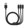 Дата-кабель 3 в 1: micro USB, USB-C, Ligthning, алюминий, 1.2м, черный, Deppa