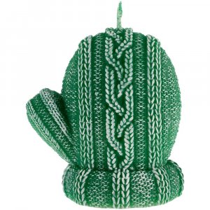 Свеча Kniteam, варежка, зеленая Свеча Kniteam, варежка, зеленая
