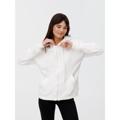 Толстовка унисекс оверсайз на молнии Zippy Terry, белая
