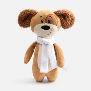 Мягкая игрушка Beastie Toys, собачка с белым шарфом Мягкая игрушка Beastie Toys, собачка с белым шарфом