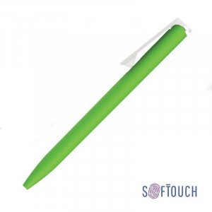 Ручка шариковая "Clive", покрытие soft touch, цвет зеленое яблоко с белым