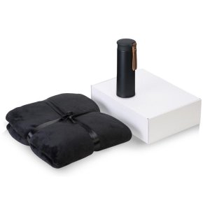 Подарочный набор с пледом, термосом Cozy hygge 2.0, черный Подарочный набор с пледом, термосом Cozy hygge 2.0, черный