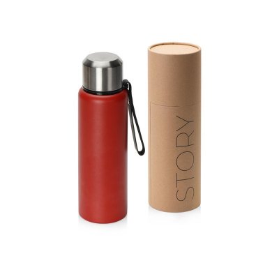 Вакуумный термос Story c покрытием powder, тубус, красный