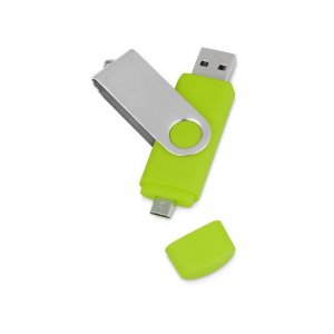 USB/micro USB-флешка на 16 Гб «Квебек OTG», зеленое яблоко