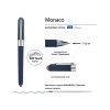 Ручка пластиковая шариковая Monaco, 0,5мм, синие чернила, темно-синий navy/серебристый