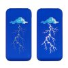 Беспроводное зарядное устройство "Sticky SOFTTOUCH", 10000 mAh с подсветкой логотипа и присосками, цвет синий