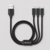 Дата-кабель 3 в 1: micro USB, USB-C, Ligthning, алюминий, 1.2м, черный, Deppa Дата-кабель 3 в 1: micro USB, USB-C, Ligthning, алюминий, 1.2м, черный, Deppa