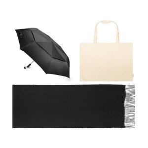 Подарочный набор с зонтом и палантином, черный Подарочный набор с зонтом и палантином, черный