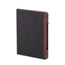 Блокнот "Wood" с ручкой в ореховом магнитном пенале, цвет черный