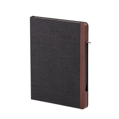 Блокнот "Wood" с ручкой в ореховом магнитном пенале, цвет черный