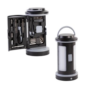 Набор инструментов "Pod" с фонарем, цвет черный с серым
