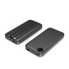 Зарядное устройство "Форт" 10000 mAh с подсветкой логотипа, встроенными кабелями и цифровым индикатором заряда, цвет черный