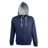 Толстовка мужская на молнии Soul Men 290 с контрастным капюшоном, темно-синяя Толстовка мужская на молнии Soul Men 290 с контрастным капюшоном, темно-синяя