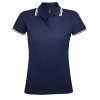 Рубашка поло женская Pasadena Women 200 с контрастной отделкой, темно-синяя с белым Рубашка поло женская Pasadena Women 200 с контрастной отделкой, темно-синяя с белым