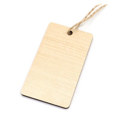 Бирка из ламинированного ХДФ на верёвке, Прямоугольная