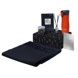 Подарочный набор с палантином и термокружкой, красный Подарочный набор с палантином и термокружкой, красный