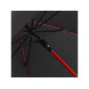 Зонт-трость 1084 Colorline с цветными спицами и куполом из переработанного пластика, черный/красный