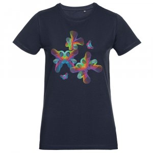 Футболка женская Butterflies, темно-синяя Футболка женская Butterflies, темно-синяя