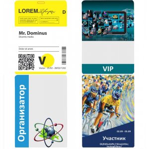 Бейдж с печатью, матовая ламинация