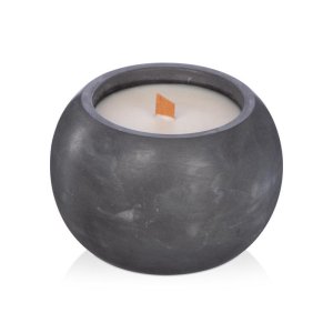 Круглая свечка в бетоне, фитиль дерево, oud wood Круглая свечка в бетоне, фитиль дерево, oud wood