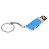 USB 2.0- флешка на 8 Гб с выдвижным механизмом и мини чипом, синий/серебристый