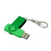 USB 2.0- флешка промо на 64 Гб с поворотным механизмом и однотонным металлическим клипом, зеленый