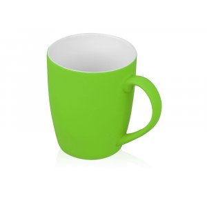 Кружка с покрытием soft-touch C1, зеленое яблоко
