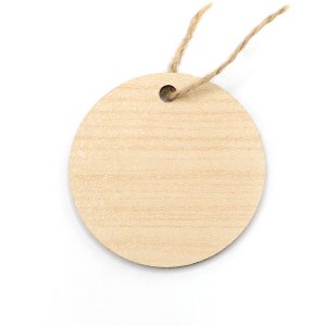 Бирка из ламинированного ХДФ на верёвке, Круглая Бирка из ламинированного ХДФ на верёвке, Круглая