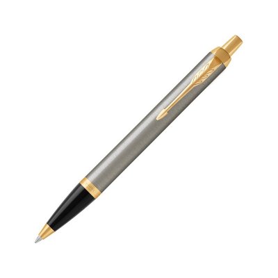 Ручка шариковая Parker «IM Core Brushed Metal GT», серебристый/черный/золотистый