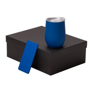 Подарочный набор с термокружкой и повербанком С1, 5000 mAh, синий Подарочный набор с термокружкой и повербанком С1, 5000 mAh, синий
