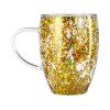 Кружка с двойными стенками с блестками, 360 мл, золотистый