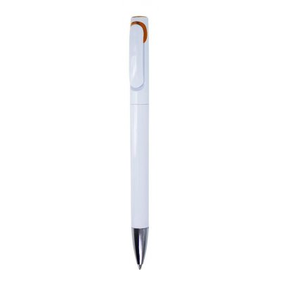 Ручка шариковая Wolf (белая с оранжевым)