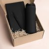 Набор подарочный OFFICEKIT: термос, ежедневник, ручка,стружка, коробка, черный