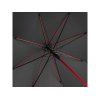 Зонт-трость 1084 Colorline с цветными спицами и куполом из переработанного пластика, черный/красный